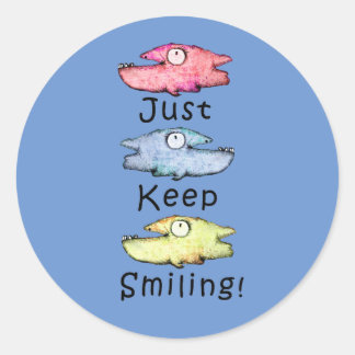 Adesivo Continue Sorrindo! Peixe dentado colorido