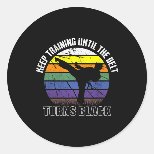 Adesivo Continue Treinando Até Que O Cinturão Torne Black  (Frente)