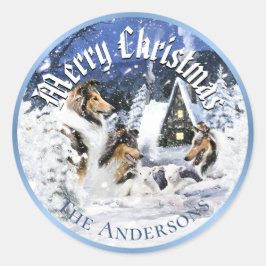 Adesivo Conto de Fadas de Inverno de Natal, Collies e Cord