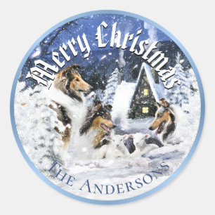 Adesivo Conto de Fadas de Inverno de Natal, Collies e Cord