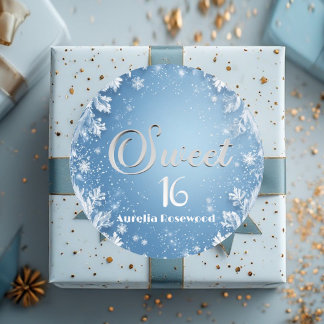 Adesivo Conto de Fadas Gelo Azul Geada Inverno Doce 16 Chi