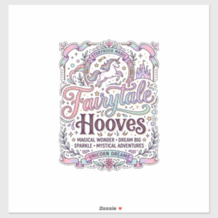 Adesivo Conto de Fadas Unicórnio Cascos Design de Merch Or