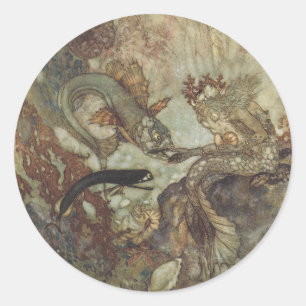 Adesivo Conto de Fadas Vintage, A Sereia por Edmund Dulac