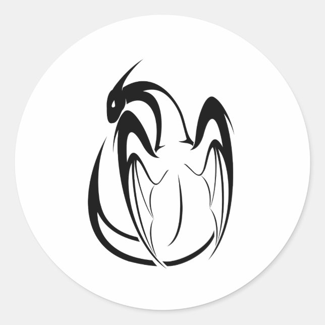 Adesivo Contorno da fantasia do Dragão Negro e Branco (Frente)