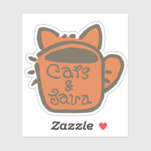 Adesivo Contorno de Cats e Java Brown