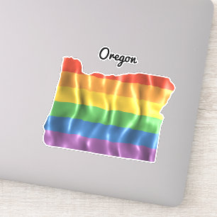Adesivo Contorno de Estado do Oregon Flag