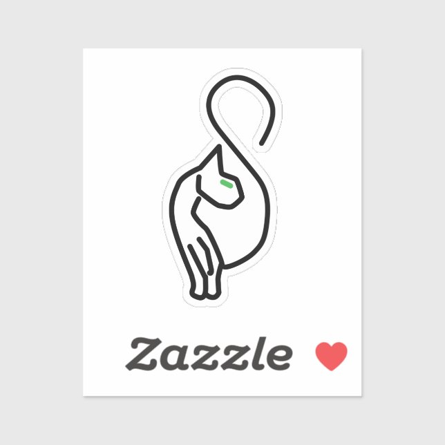 Adesivo Contorno de Gato de na moda Kitty (Folha)