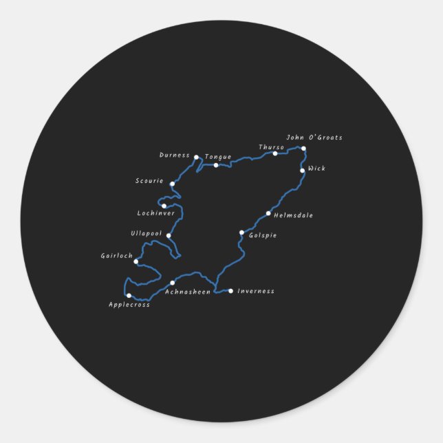 Adesivo Contorno de Rota 500 da Costa Norte com Nomes de L (Frente)