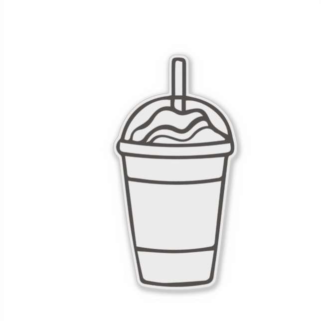Adesivo Contorno de Xícara de Café com Gelo (Frente)