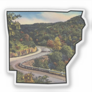 Adesivo Contorno do Arkansas preenchido com Estrada de Mon
