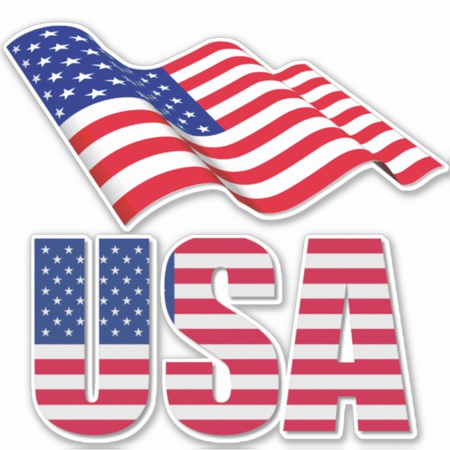 Adesivo Contorno Nacional de Bandeira dos Estados Unidos (Frente)