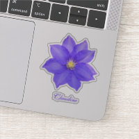 Contour Purple Clematis Vinyl Stickers