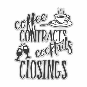 Adesivo Contrato de Café Cocktails Fechando Realator