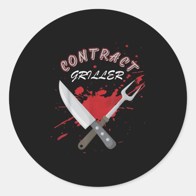 Adesivo Contrato Griller Funny Grill Barbecue Churrasco Sh (Frente)