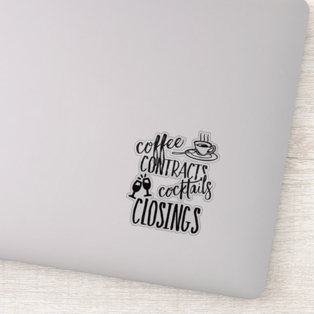 Adesivo Contratos de Café Cocktails Fechando Realetor (Detalhe)