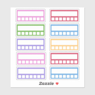 Adesivo Controlador de Hábitos Semanais Coloridos