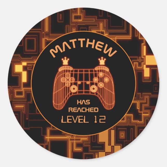 Adesivo Controlador de Jogo de Vídeo Laranja (Frente)