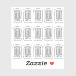 Adesivo Controlador de Lixo do Dia de Caixa de Lixo Mini B