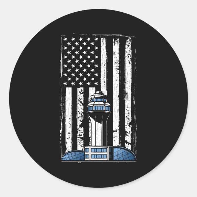 Adesivo Controlador de Tráfego Aéreo Usa Sinalizador Aviav (Frente)