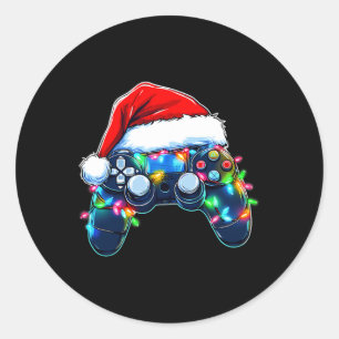 Adesivo Controlador de Video Game Chapéu de Natal do Papai