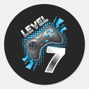 Adesivo Controlador de Video Game Level 7 Aniversário de 7