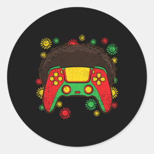 Adesivo Controlador de videogame Afro Mês da História Negr