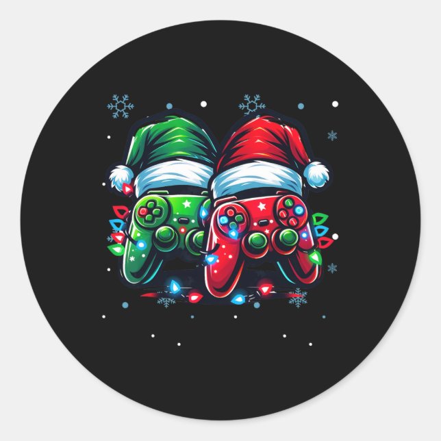 Adesivo Controladora de jogos de Natal Santa Hat (Frente)