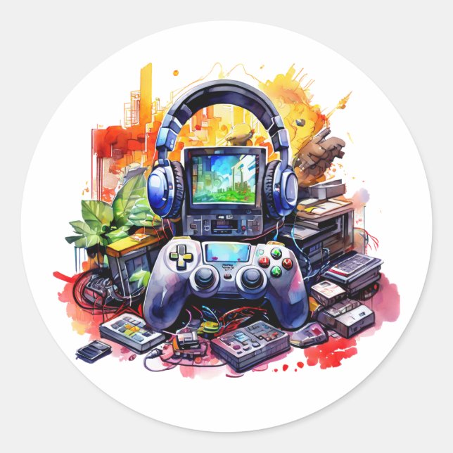 Adesivo Controladora de vídeo e Fones de ouvido (Frente)