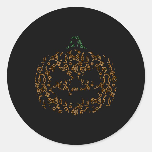 Adesivo Controladora de videogame Pumpkin Halloween Figuru (Frente)