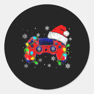 Adesivo Controladora de videogame Santa Hat Gamer Bo