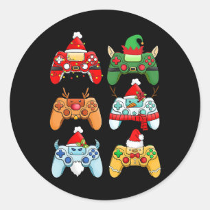 Adesivo Controladora de videogame Santa Hat Gamer Boys Xma