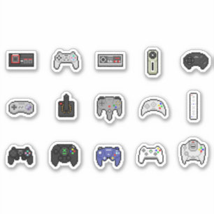 Adesivo Controladores de Arte Gamer Pixel