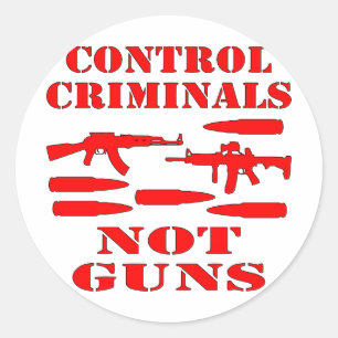 Adesivo Controlar criminosos e não armas