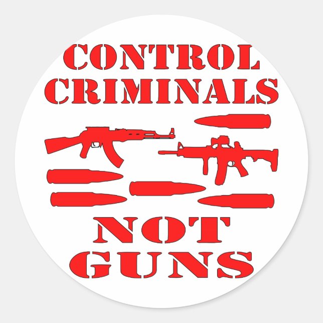 Adesivo Controlar criminosos e não armas (Frente)