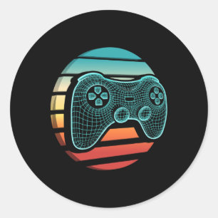 Adesivo Controle de Jogo de Vídeo Vintage Retro Gamer Pôr 