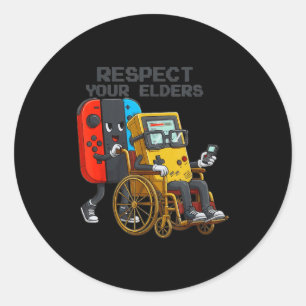 Adesivo Controle de Jogos Respeite seus Anciãos Retro Engr