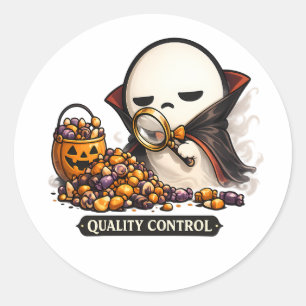 Adesivo Controle de Qualidade de Halloween Vampiro Fofo