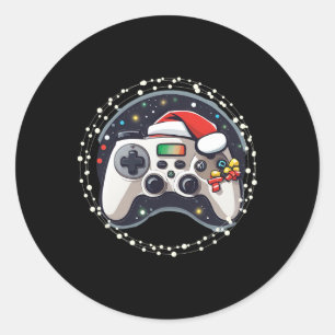 Adesivo Controle de Video Game Chapéu de Papai Noel Natal 