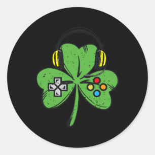 Adesivo Controle de Vídeo Shamrock do Jogador de Dia de Sã