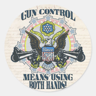 Adesivo Controlo de armas: Usando ambas as mãos queToting