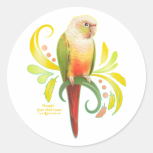 Adesivo Conure verde de abacaxi