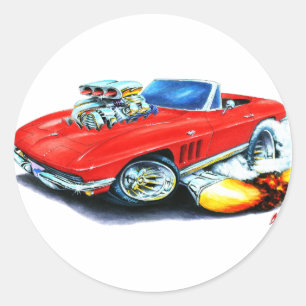Adesivo Convertible 1965 vermelho de Corveta