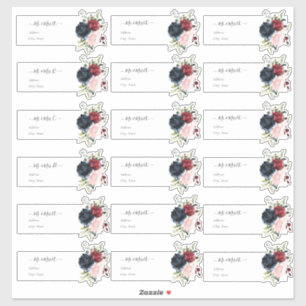 Adesivo Convidad Transparente Endereço Rubor Burgundy Azul