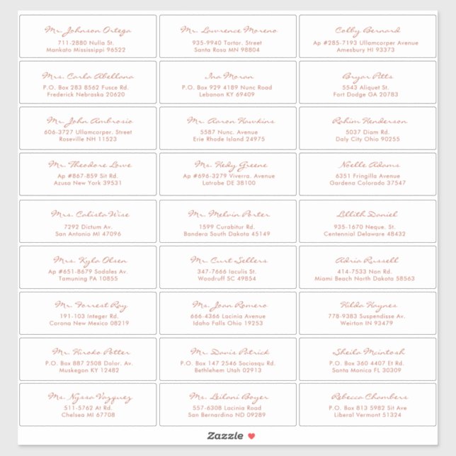 Adesivo Convidado de Casamento Terracotta de Caligrafia Si (Folha)