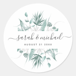 Adesivo Convidado do Casamento Verde, Script Elegante Mode