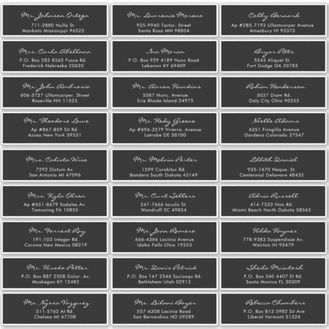 Adesivo Convidado para Casamento Negro e Branco da Caligra (Frente)