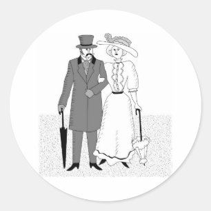 Adesivo Convidados para Casamento Vitoriano