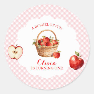 Adesivo Convite de 1º Aniversário Apple Bushel of Fun