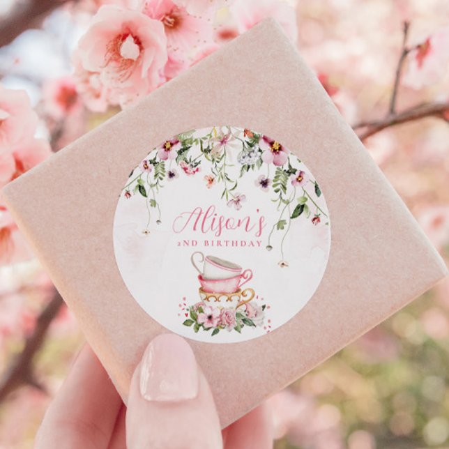 Adesivo Convite de 2º Aniversário Festa de Chá  (Criador carregado)