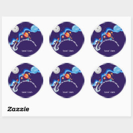Adesivo Convite de 2º Aniversário Two the Moon Foguete Esp